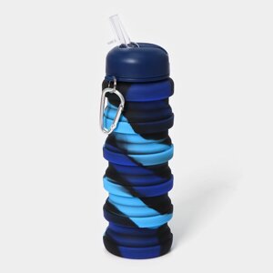Бутылка для воды складная, 500 мл, 721 см, цвет синий