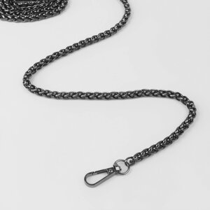 Цепочка для сумки, с карабинами, железная, 7 7 мм, 120 см, цвет черный никель