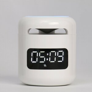 Часы - будильник электронные настольные: колонка, bluetooth, tf-карта, 8.5 х 7.5 см, usb
