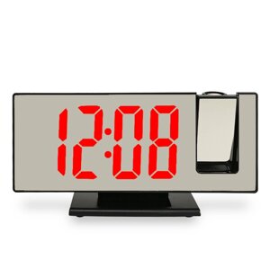 Часы - будильник электронные настольные с проекцией на потолок, термометром, календарем, usb