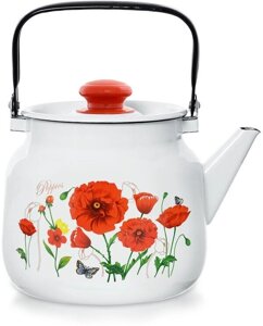 Чайник для плиты Эстет ЭТ-75002 Красные маки 3.5л
