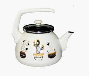 Чайник для плиты Interos Кактусы белые 3л (4015А)