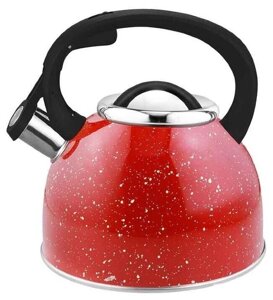 Чайник для плиты Mallony Arte 2,5л красный с белыми точками (005174)