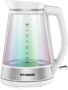 Чайник Hyundai HYK-G3037 белый/прозрачный