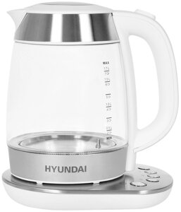 Чайник Hyundai HYK-G4033 белый/серебристый
