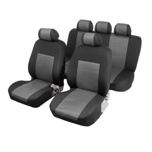 Чехлы на сиденья в автомобиль torso premium, 11 предметов, серый
