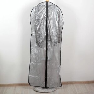 Чехол для одежды доляна, 60137 см, peva, цвет серый, прозрачный