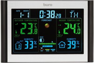 Цифровая метеостанция Buro BU-WSH114-COLOR черный