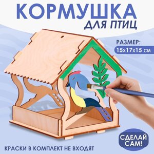 Деревянный скворечник - кормушка для птиц