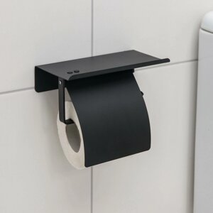 Держатель для туалетной бумаги с полочкой, 1810,314 см, цвет черный