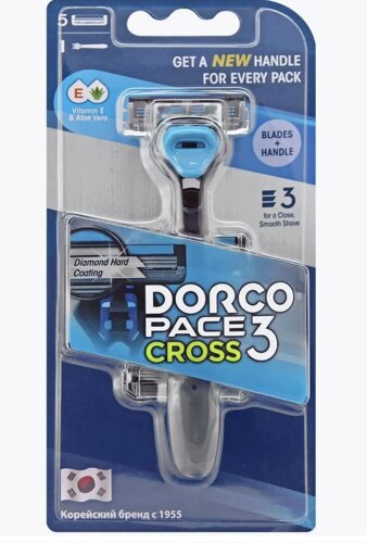 DORCO PACE3 CROSS (станок+5'S) система с 3лезвиями (Ю. Корея)
