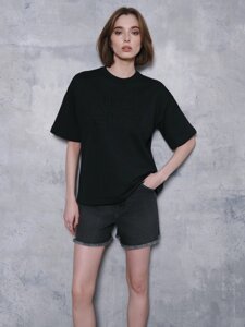 Джемпер женский Удлиненная футболка из футера c вышивкой «New chance» LD 2727