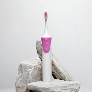 Электрическая зубная щетка luazon lp-009, вибрационная, 8500 дв/мин, 4 насадки, 2хаа, розовая