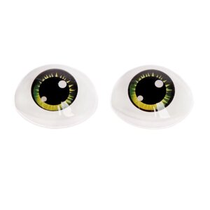 Глаза, набор 10 шт., размер 1 шт: 11,615,5 мм, цвет зеленый