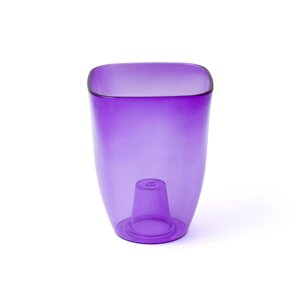 Горшок для орхидей, 1,5 л, 13 17 см, пластик, прозрачно-фиолетовый