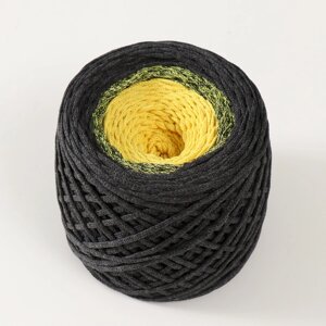 Хлопковый шнур 3 мм 220м/2405 гр градиент (графит/желтый)