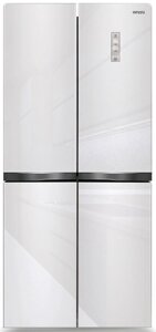 Холодильник Side by Side Ginzzu NFI-4414 белое стекло