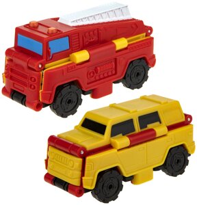 Игрушечный транспорт 1 TOY Transcar Double Пожарная машина-Джип 8 см