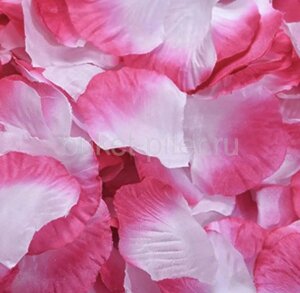 Искусственные лепестки роз бело-розовые (1 уп.)