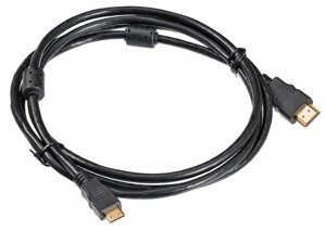 Кабель Buro HDMI 1.4 HDMI (m)-Mini HDMI (m) 1.8м феррит. кольца Позолоченные контакты черный