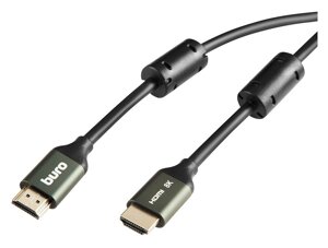 Кабель Buro HDMI (m)-HDMI (m) 5м феррит. кольца Позолоченные контакты черный (BHP-HDMI-2.1-5G)