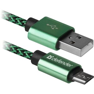 Кабель defender USB08-03T 1M GREEN (87804)