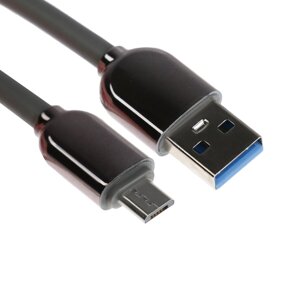 Кабель microusb - usb, 2.4 а, оплетка tpe, морозоустойчивый, 1 метр, серый