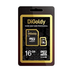 Карта памяти Digoldy microSDHC 16GB Class10 (адаптер SD)