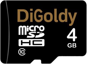 Карта памяти Digoldy microSDHC 4GB Class10 (адаптер SD)