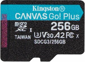Карта памяти kingston canvas go! plus microsdxc UHS-I U3 256гб class 10 (SDCG3/256GBSP)