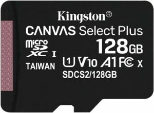 Карта памяти Kingston Canvas Select Plus microSDXC 128Gb Class10 SDCS2/128GBSP w/o adapter