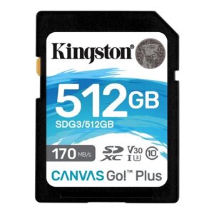 Карта памяти Kingston SDXC 512Gb Class 10 SDG3/512GB