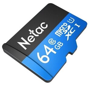 Карта памяти Netac Standard MicroSD P500 64GB+ SD адаптер (NT02P500STN-064G-R)