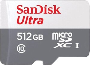 Карта памяти sandisk microsdxc ultra UHS-I 100MB/s 512GB без адаптера (sdsqunr-512G)