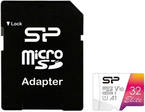 Карта памяти Silicon Power microSDHC 32Gb SP032GBSTHBV1V20SP Elite + adapter
