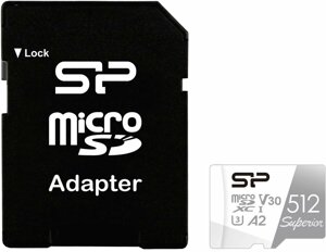 Карта памяти Silicon Power microSDXC 512ГБ Class 10 (SP512GBSTXDA2V20SP) + переходник SD