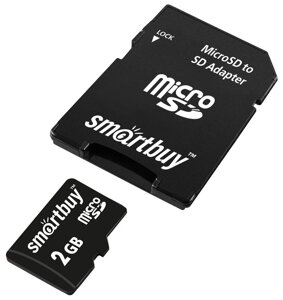 Карта памяти Smartbuy MicroSD 2GB +адаптер