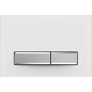 Кнопка смыва Aquatek 009A-1 Slim Белая глянец (клавиша прямоугольная, никель ) (KDI-0000022)