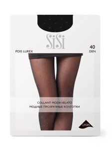 Колготки жен. sisi POIS LUREX nero/oro