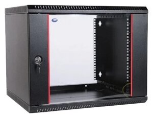 Коммутационный шкаф ЦМО ШРН-Э-9.500-9005 настенный, стеклянная передняя дверь, 9U, 600x476x520мм