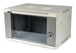 Коммутационный шкаф LanMaster TWT-CBWPG-6U-6X4-GY настенный, стеклянная передняя дверь, 6U, 600x400мм