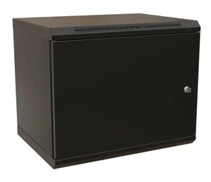 Коммутационный шкаф WRLINE WR-TW-1545-SR-RAL9004 настенный, металлическая передняя дверь, 15U, 600x775x450мм