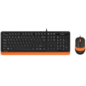 Комплект мыши и клавиатуры A4Tech Fstyler F1010 черный/оранжевый