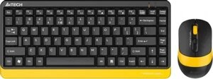 Комплект мыши и клавиатуры A4Tech Fstyler FG1110 черный/желтый