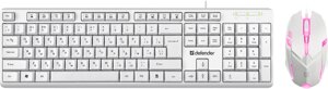 Комплект мыши и клавиатуры Defender Motion C-977 RU белый (45977)