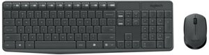 Комплект мыши и клавиатуры Logitech MK235 серый/серый (920-007931)