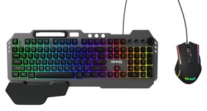 Комплект мыши и клавиатуры Oklick GMNG 700GMK черный/черный