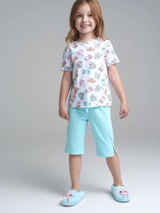 Комплект трикотажный фуфайка футболка бриджи пижама пояс брюки