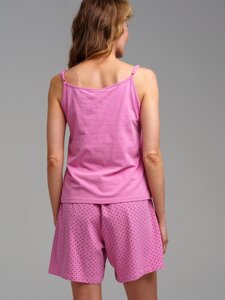 Комплект трикотажный майка шорты пижама пояс