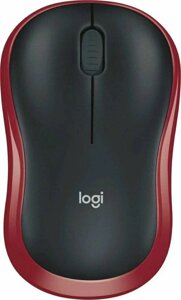 Компьютерная мышь Logitech M185 черный/красный (910-002633)